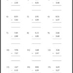 Decimal Subtraction Worksheets Maths Matematyka On Best Worksheets