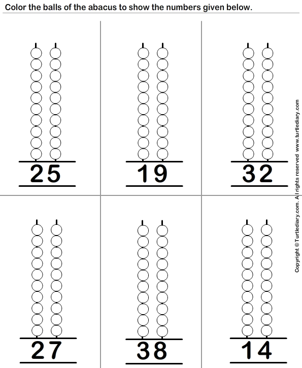 Download And Print Turtle Diary s Represent Two Digit Numbers On Abacus 