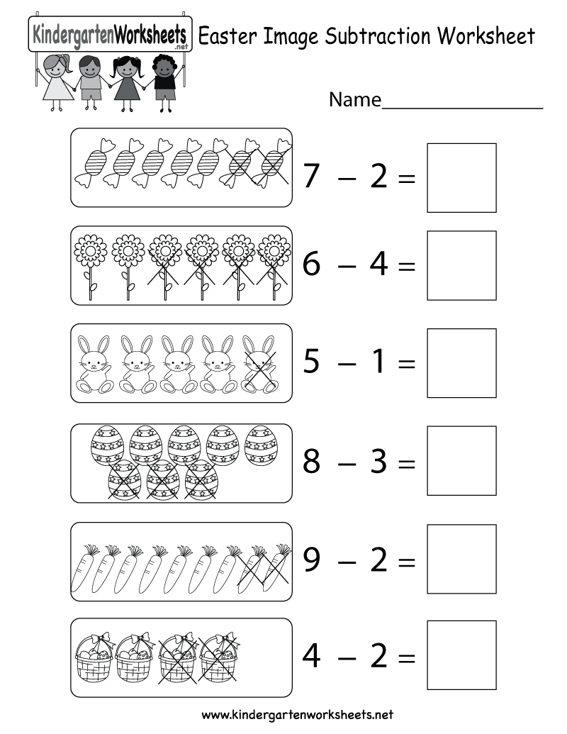 Easter Subtraction Worksheet Free Kindergarten Holiday Worksheet For Kids