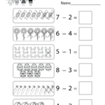 Easter Subtraction Worksheet Free Kindergarten Holiday Worksheet For Kids