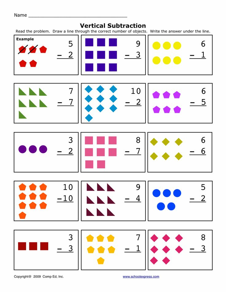 Easy Subtraction Math Worksheets Simple Math Kindergarten 