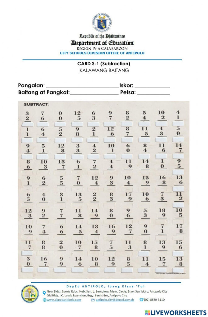 Ejercicio De Window Card In Math