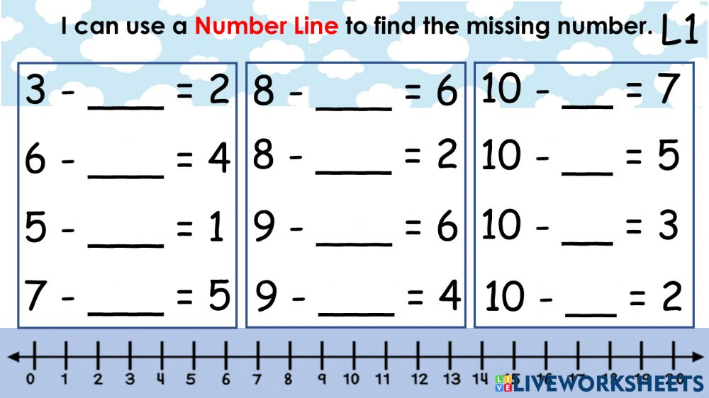 Find The Missing Subtrahend Interactive Worksheet