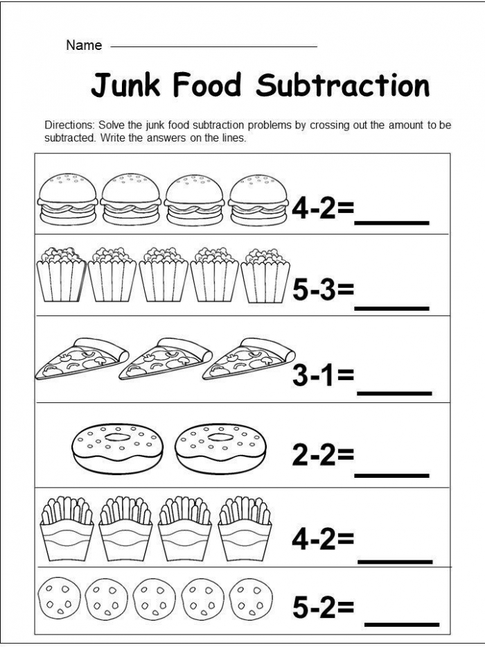 Food Math Subtraction Fun Worksheets 99Worksheets