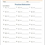 Fourth Grade Subtraction Fractions Printables EduMonitor