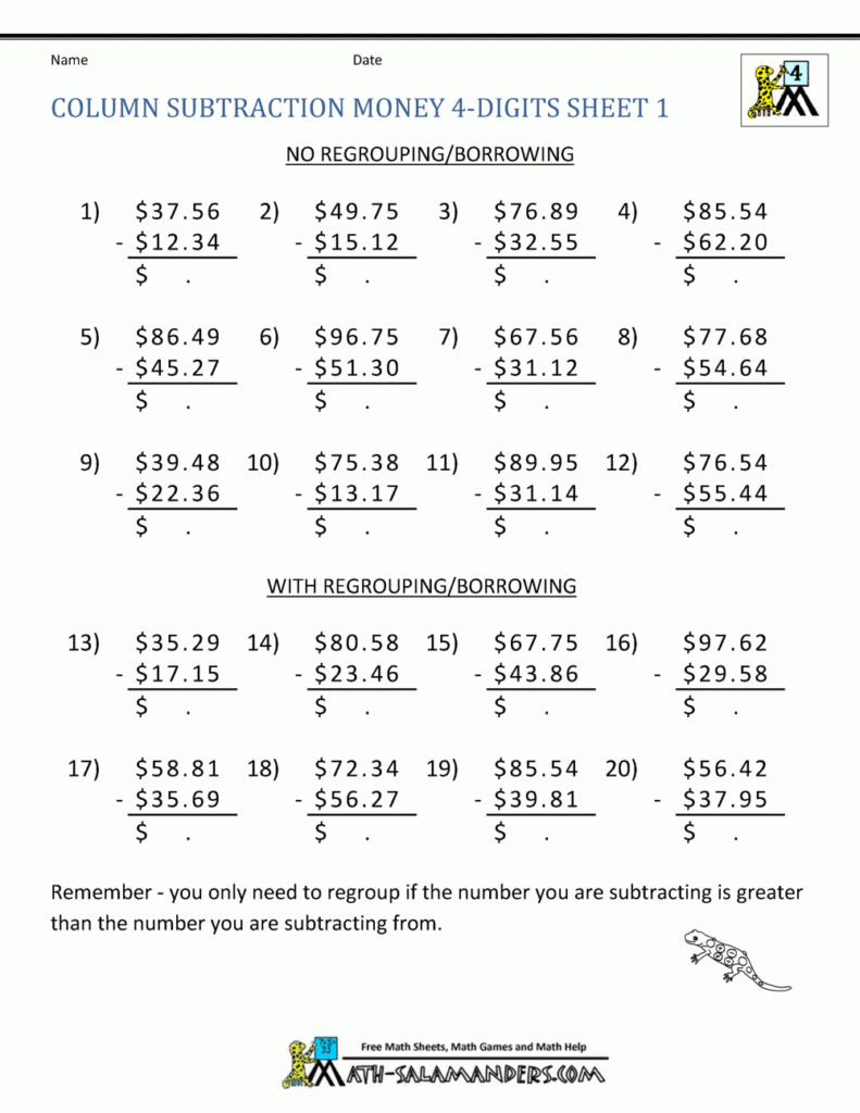 Free 4 Grade Math Worksheets Ideas 2022