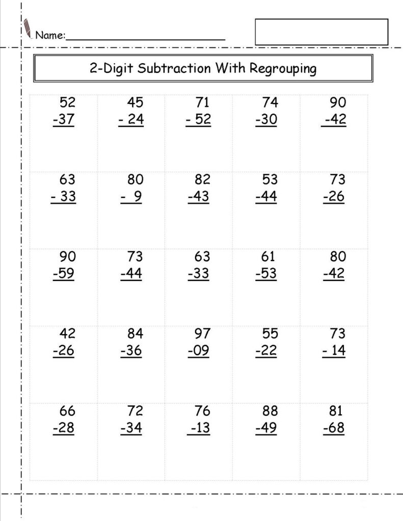 Free Addition And Subtraction Worksheets 3 Digit With Free Two Digits 