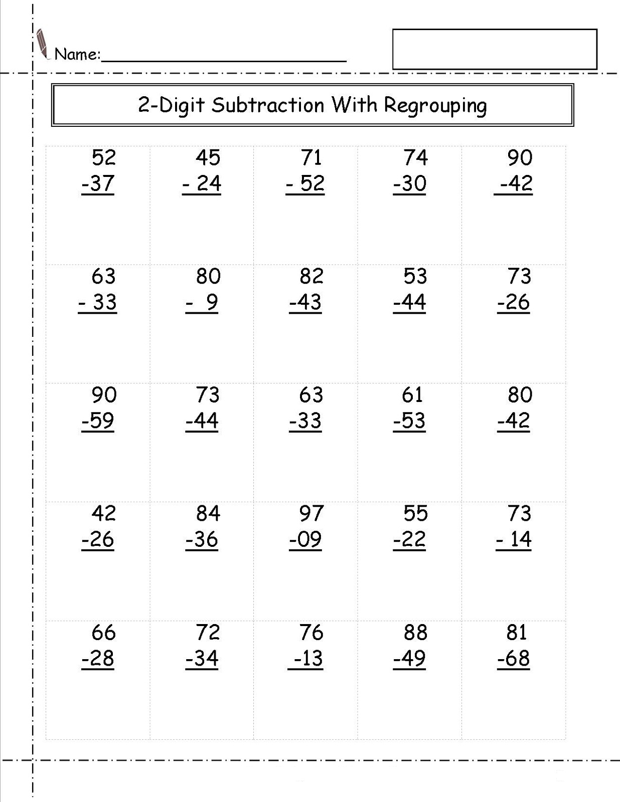 Free Addition And Subtraction Worksheets 3 Digit With Free Two Digits 