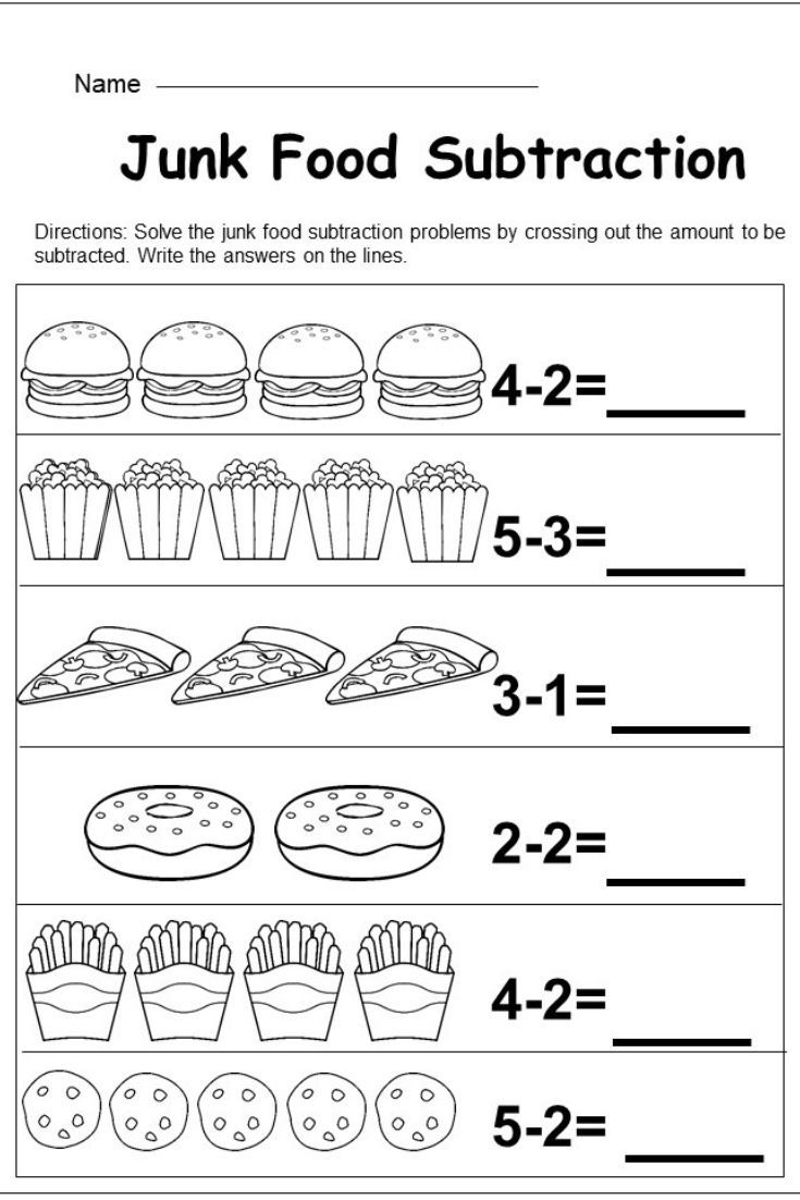 Free Kindergarten Subtraction Worksheet Kindermomma 