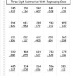 Free Printable 3 Digit Subtraction With Regrouping Worksheets Free