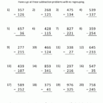 Free Printable 3 Digit Subtraction Worksheets Without Regrouping