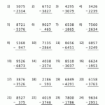 Free Printable 4 Digit Subtraction Worksheets With Regrouping Olivia