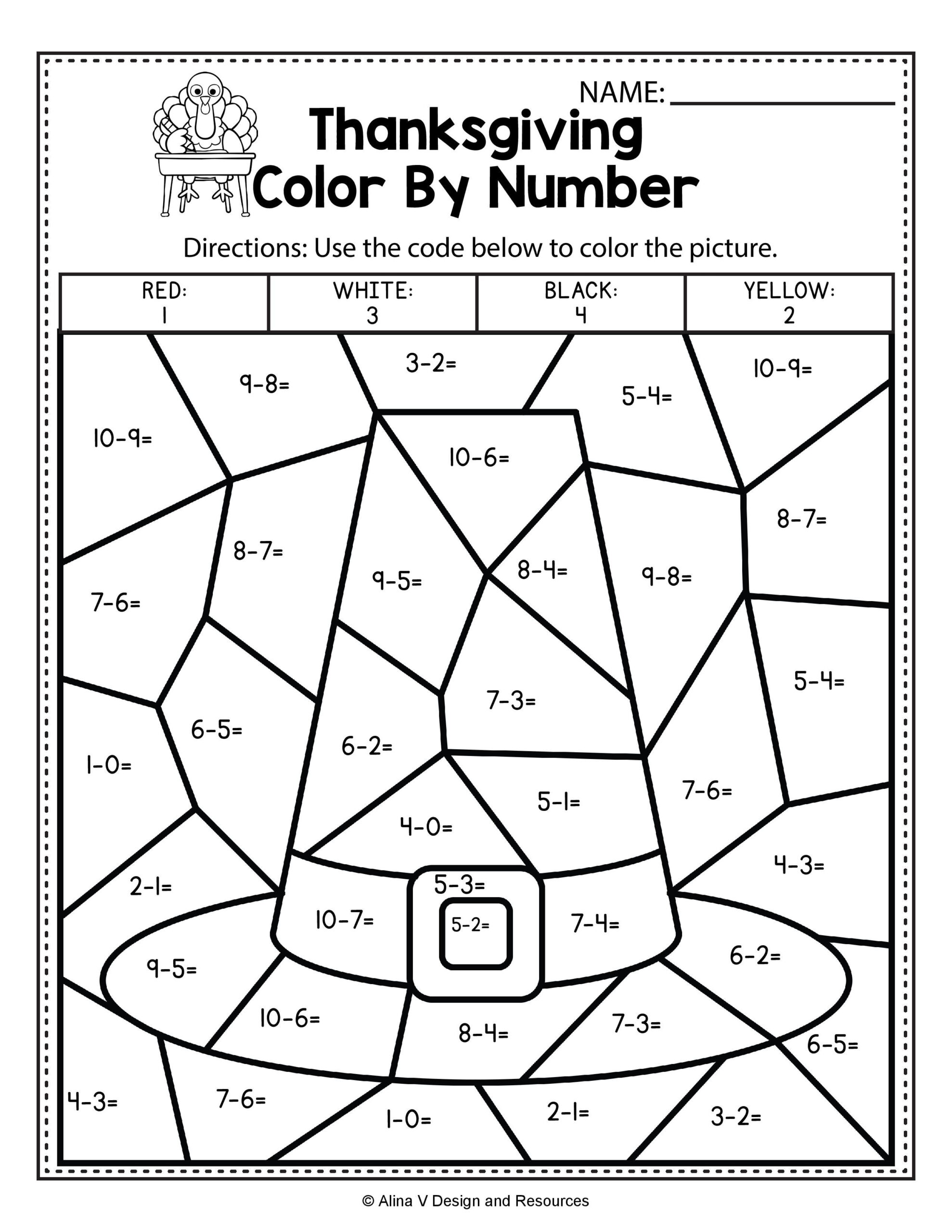 Free Printable Color By Number Worksheets For 1st Grade Printable 