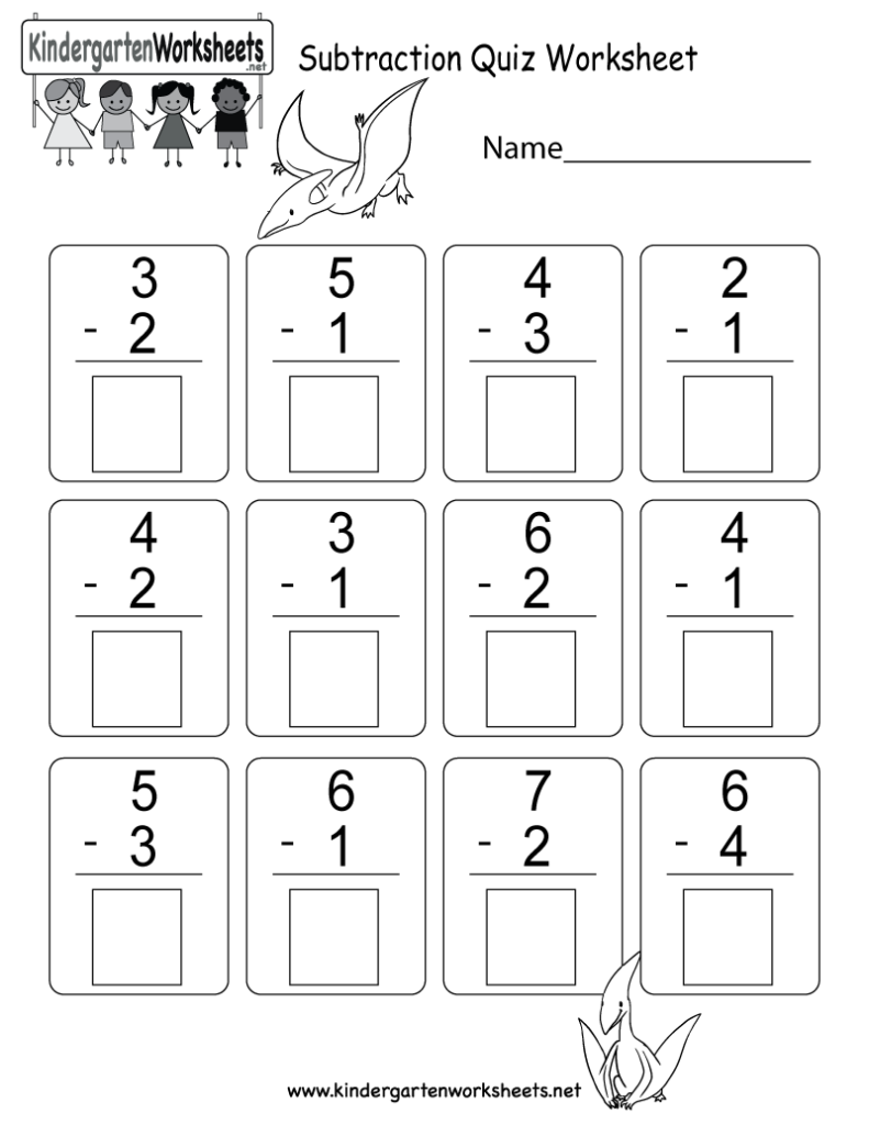 Free Printable Simple Subtraction Worksheet For Kindergarten Free 