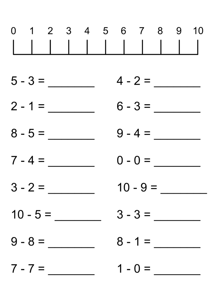 Free Printable Subtraction Worksheet For Kindergarten Worksheet24