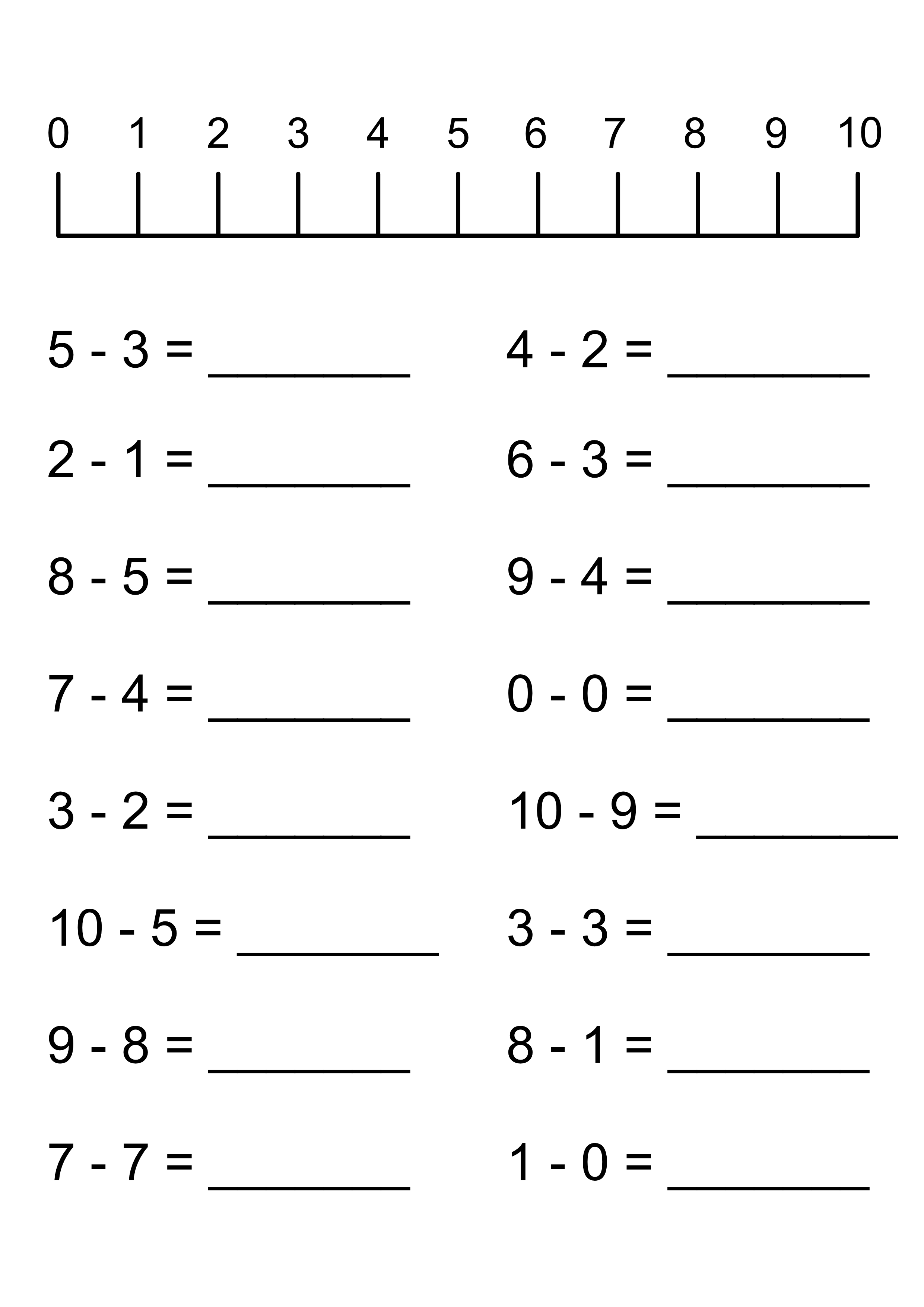 Free Printable Subtraction Worksheet For Kindergarten Worksheet24