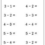 FREE Printable Worksheets Online Subtraction Within 5