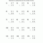 Free Second Grade Subtraction Worksheets Jon Jameson s English Worksheets