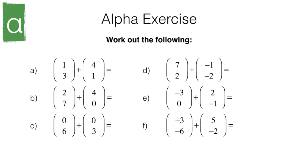 G25a Adding And Subtracting Column Vectors BossMaths