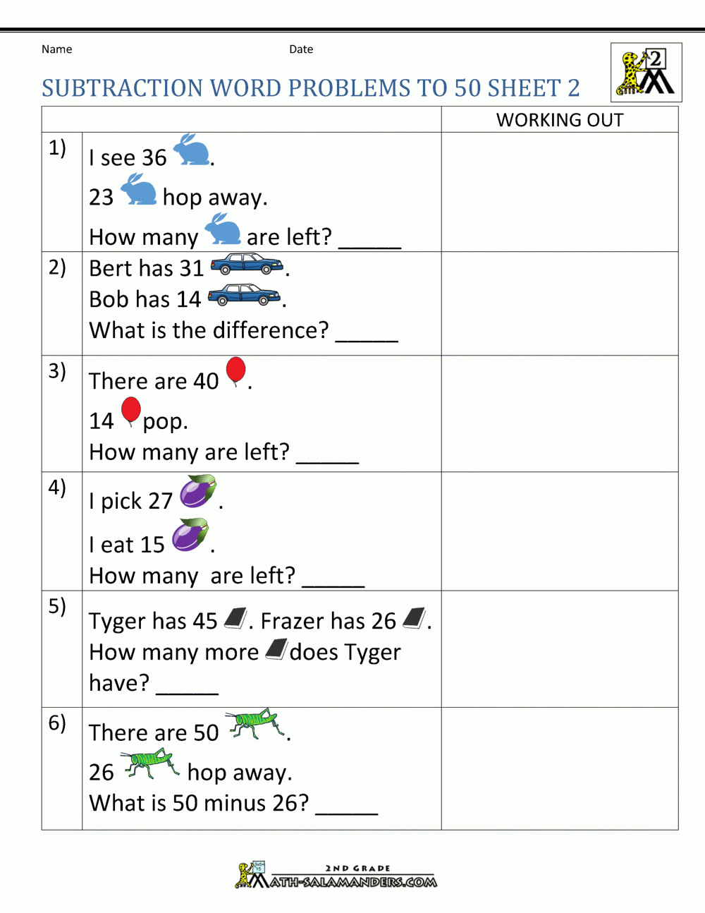 Grade 2 Mixed Addition Subtraction Word Problem Worksheets K5 Learning 