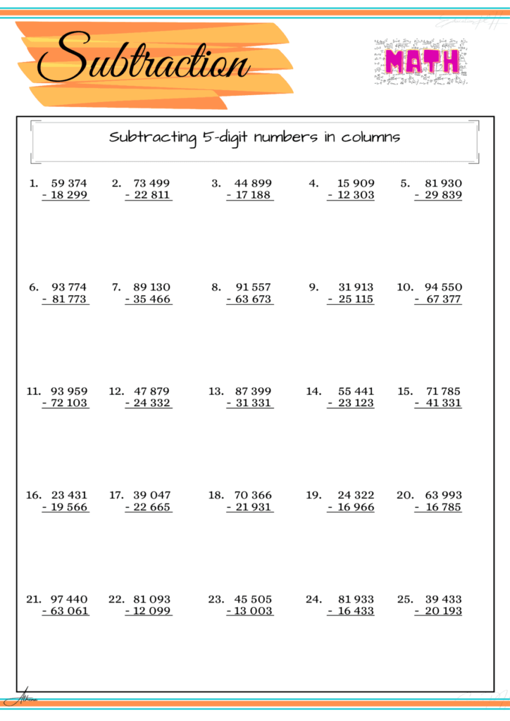 Grade 4 Math Worksheet Subtraction Part 5 Education PH