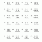 Grade 4 Math Worksheets Subtract Decimals In Columns K5 Learning