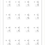 Grade 5 Math Worksheet Fractions Subtract Mixed Numbers Unlike