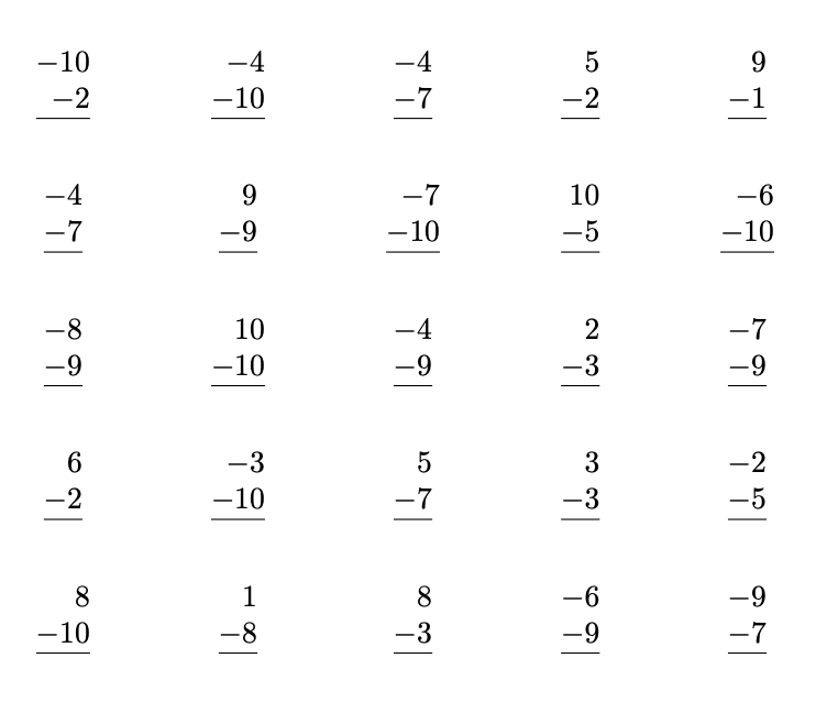 How To Create A Subtraction Worksheet With Random Numbers In Each