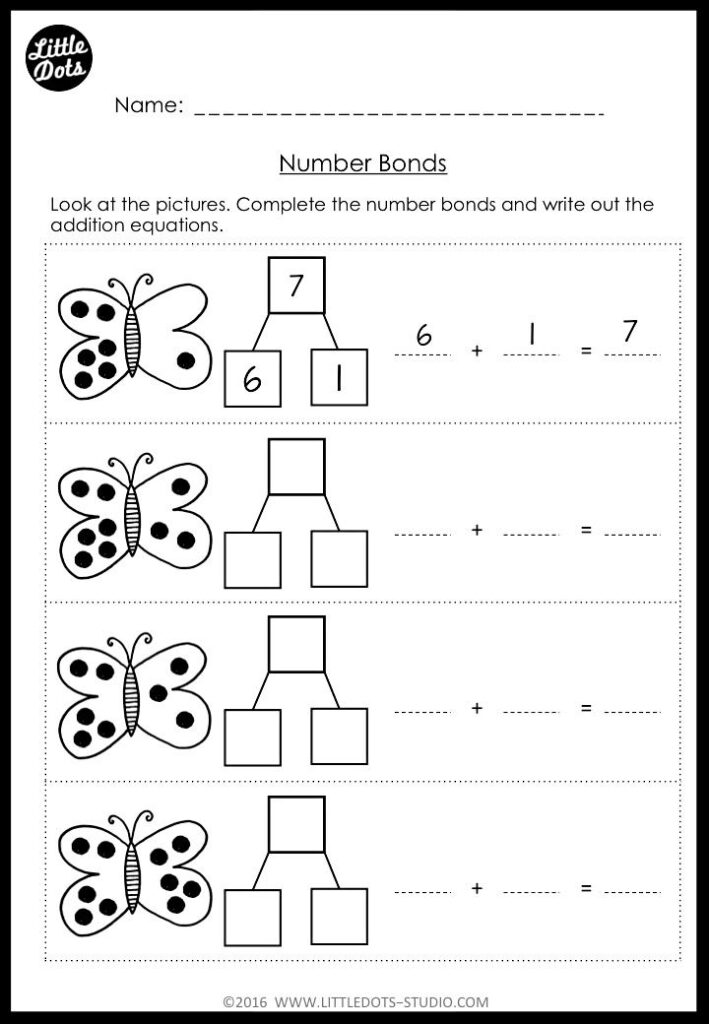 Kindergarten Math Number Bond Worksheets And Activities Kindergarten 