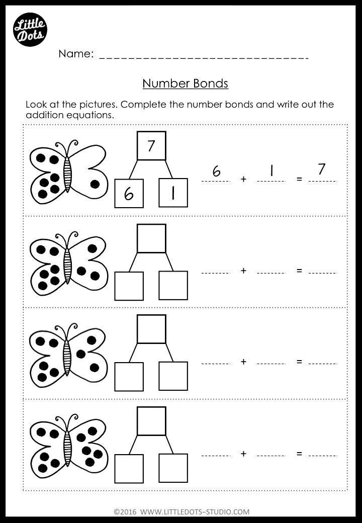 Kindergarten Math Number Bond Worksheets And Activities Kindergarten 