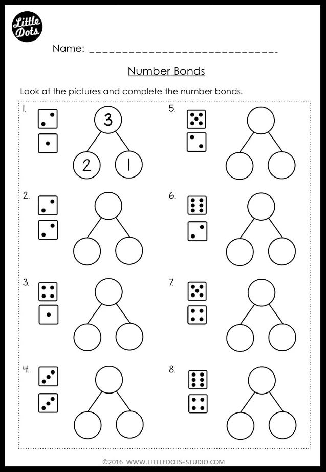 Kindergarten Math Number Bond Worksheets And Activities Number Bonds