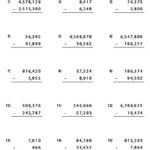 Large Numbers Subtraction Worksheets Math Subtraction Worksheets