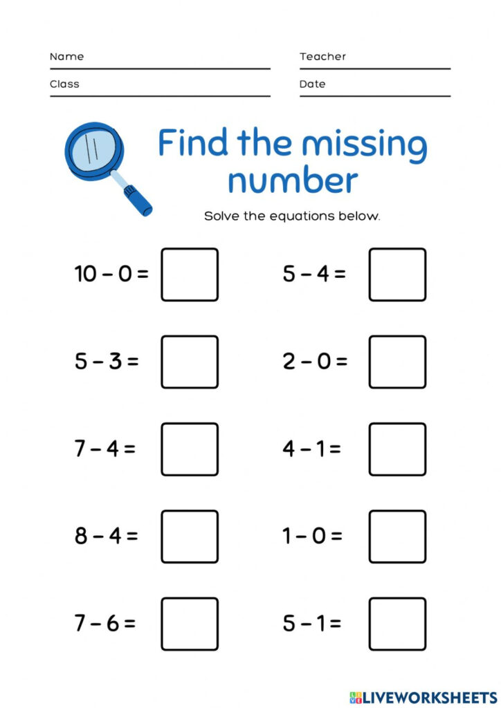 Liveworksheets Maths Grade 1 WorkSheet For Pre School