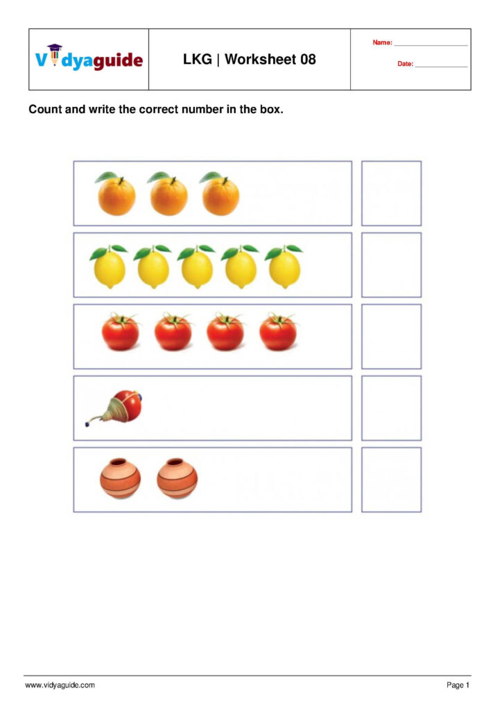  Lkg Worksheets Maths Free Download Gambr co