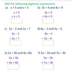 Matching Questions Algebraic Expression Grade 7 Pdf Class 7 Maths