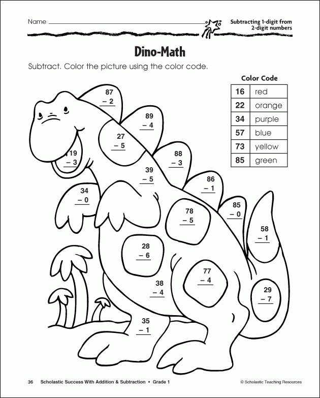 Math Coloring Subtraction Worksheets For Kindergarten Coloring Worksheets