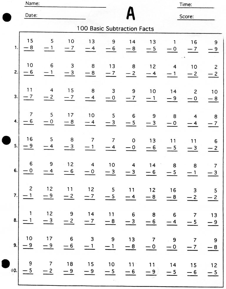 Math Double Facts