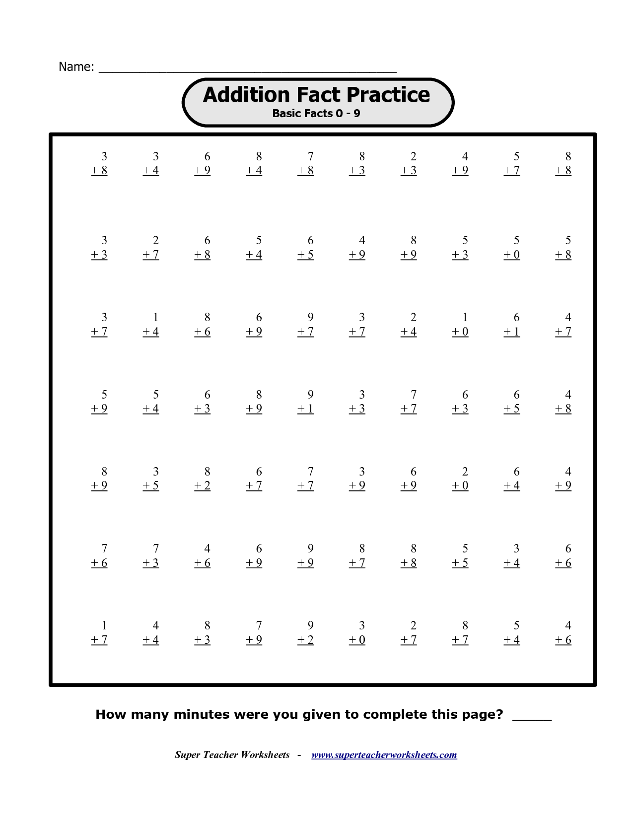 Math Practice Printables