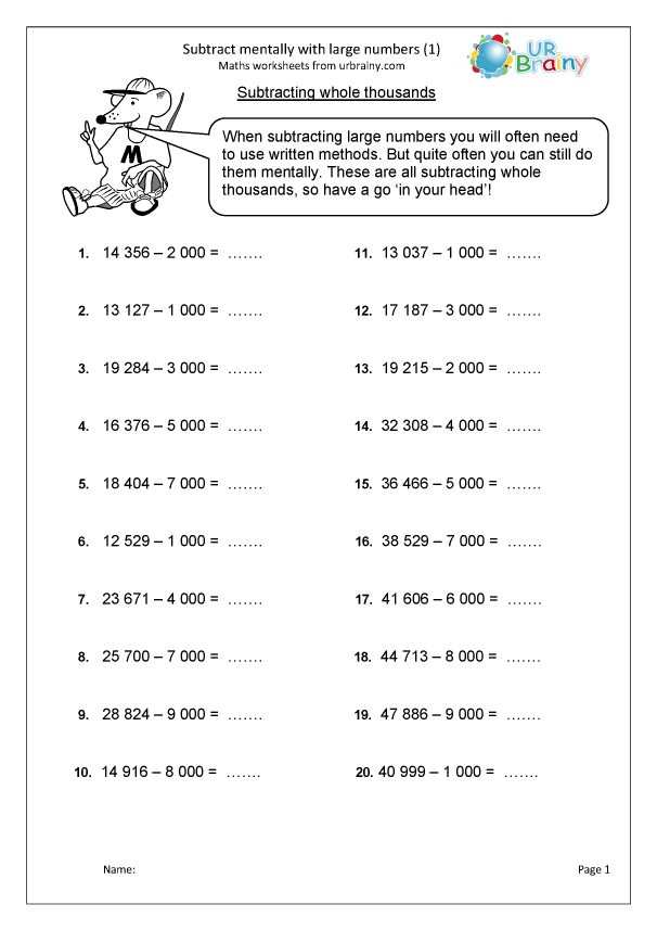 Math Worksheets Printable Column Addition Big Numbers 6gif 10001294 