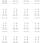 Maths Class 1 Subtraction Of 2 Digit Numbers With Borrowing