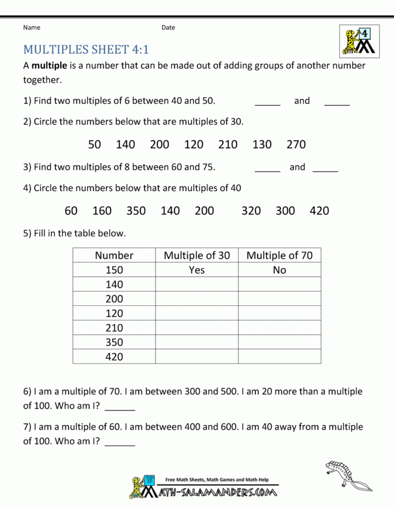 Maths Worksheets For Grade Cbse Practice Class Pdfth Word Math 