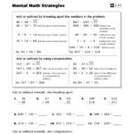 Mental Math Strategies Worksheet Lesson Planet Math Strategies