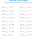 Missing Maths Signs Plus Or Minus Printable Worksheets For Grade 1 Kidpid