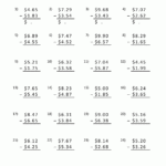 Money Subtraction Worksheet Page