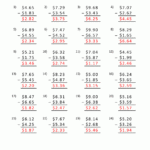 Money Subtraction Worksheet Page