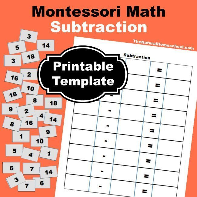 Montessori Math Subtraction Facts Presentation And Printable Math 