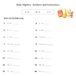 One Step Equations Addition And Subtraction Worksheet Pdf Canada