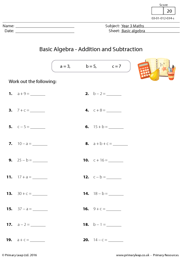 One Step Equations Addition And Subtraction Worksheet Pdf Canada 