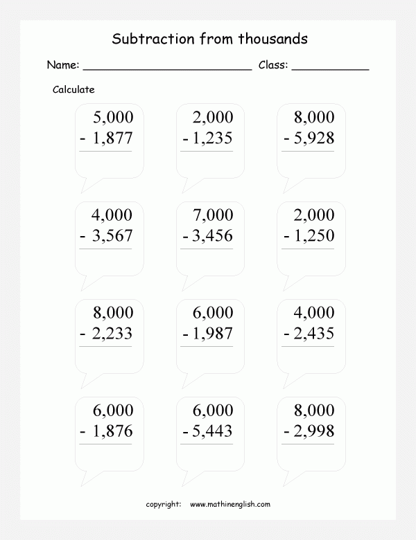 Printable Primary Math Worksheet For Math Grades 1 To 6 Based On The 