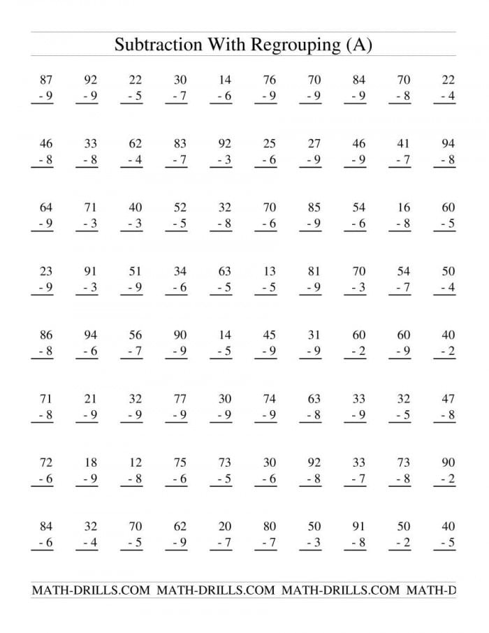 Single Digit Subtraction Worksheets 99Worksheets